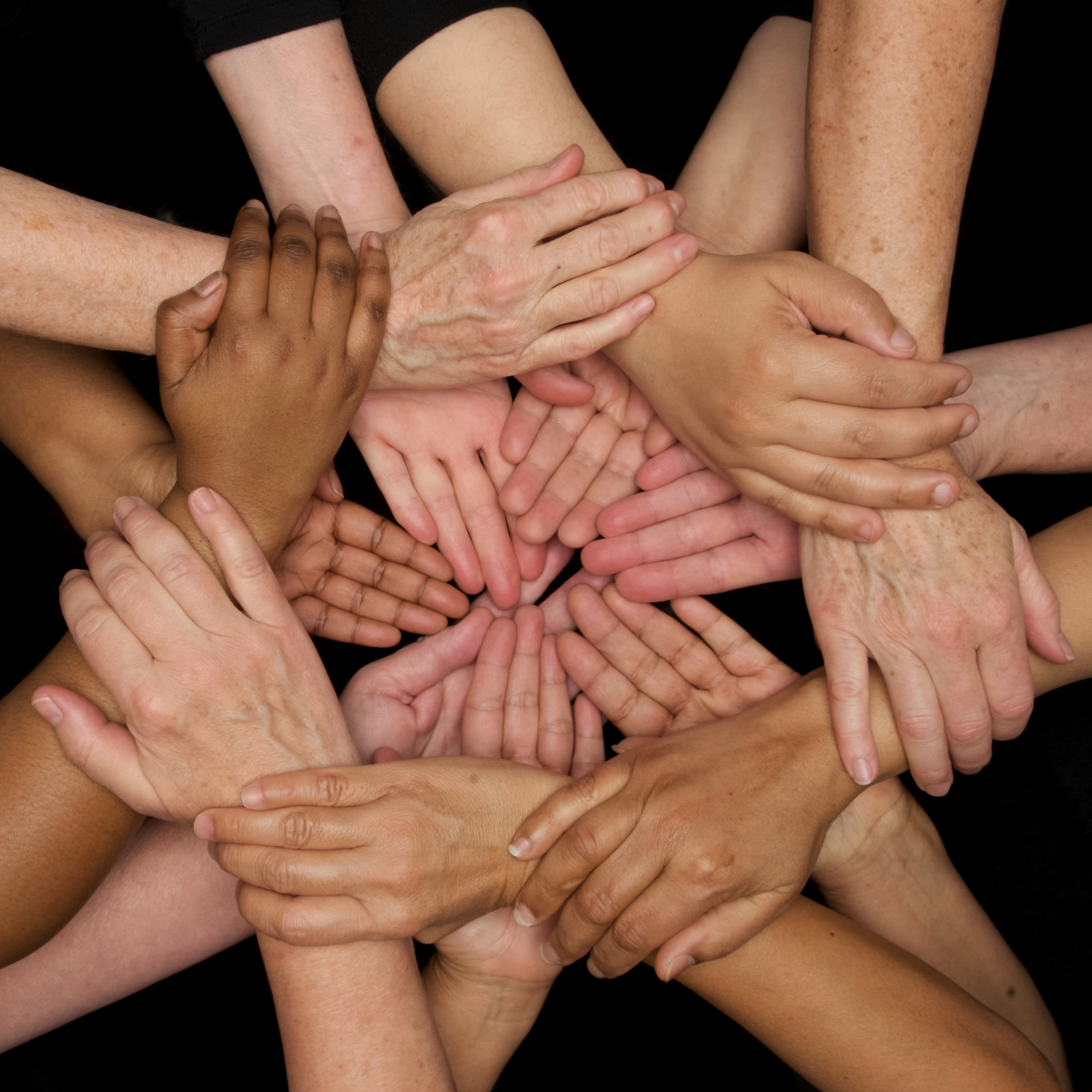 womens hands of diversity, empowerment and equality